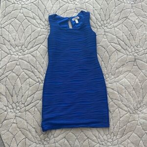 dressbarn Vibrant Blue Wave Pattern Mini Dress